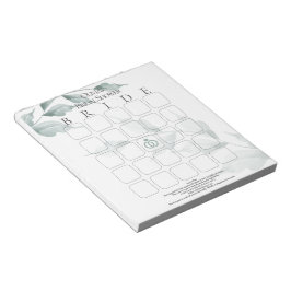 Bloc De Notas Bingo Botánico Nupcial Verde Jade Matizado
