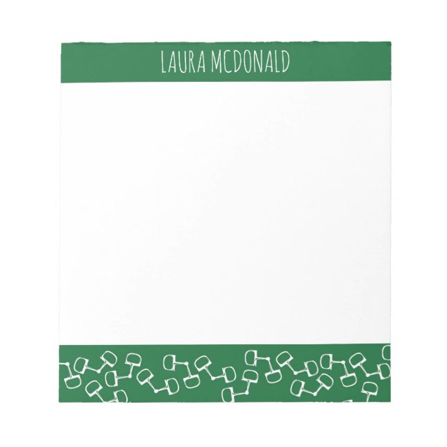 Bloc De Notas Bits modernos de Snaffle Bit Horse Notepad - Hunte (Frente)