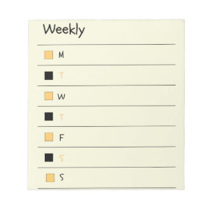 Bloc De Notas Black and Yellow Weekly Bold & Stylish Planner