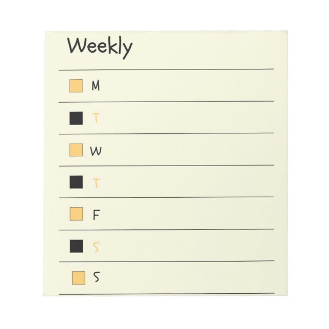 Bloc De Notas Black and Yellow Weekly Bold & Stylish Planner (Frente)