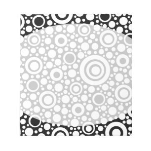 Bloc De Notas Black Dots & Circles Grid + tu trasero. y texto