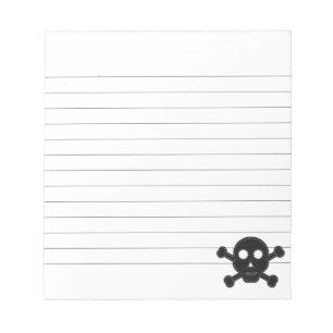 Bloc De Notas Black Felt Skull Lined