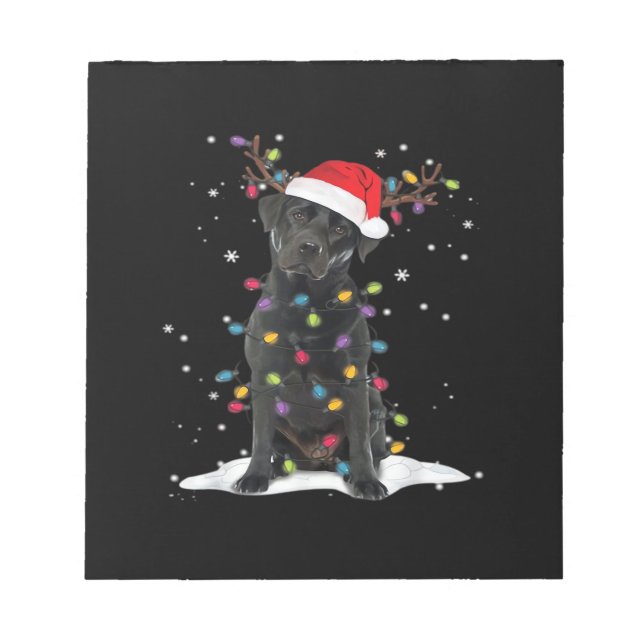 Bloc De Notas Black Labrador Xmas Dog Christmas Tree Light Class (Frente)