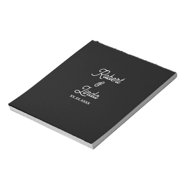 Bloc De Notas Black Minimal Personalized Custom Notes Notepad (Lado Izquierdo)