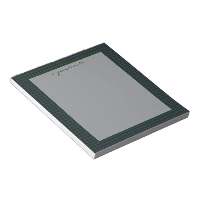 Bloc De Notas Black Watch Weathered Original Scottish Tartan  (Lado Derecho)