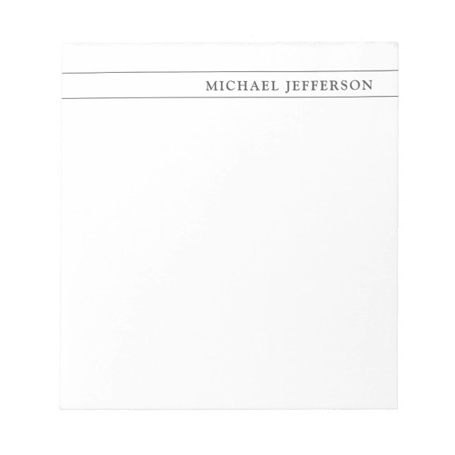 Bloc De Notas Black White Consultant Attorney at Law Profession (Frente)