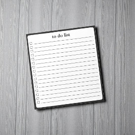 Bloc De Notas Black White To Do List Minimalist Teacher