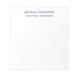 Bloc De Notas Blanco Azul especial único