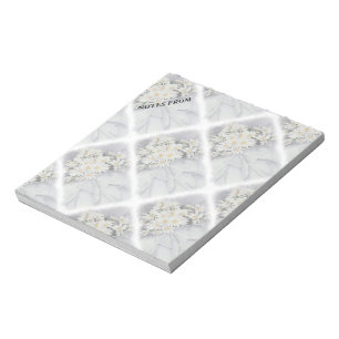 BLOC DE NOTAS BLANCO DAISY BOUQUET NOTA DE PERSONALIZABLE PAD