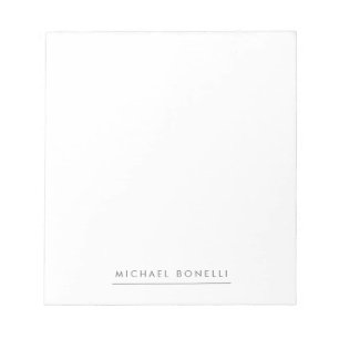 Bloc De Notas Blanco Moderno sencillo y elegante Minimalista