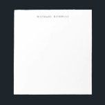 Bloc De Notas Blanco Moderno sencillo y elegante Minimalista<br><div class="desc">Esta plantilla,  que tiene un diseño extremadamente simple,  estético y llamativo,  reflejará su personalidad. La cuidadosa selección de las letras,  el tipo de letra utilizado y el valor oscuro de las letras son el producto de un gusto muy delicado. Cualquiera que vea esta plantilla puede sentirla inmediatamente.</div>