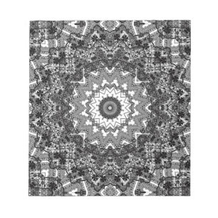 Bloc De Notas Blanco negro, calabaza, mandala