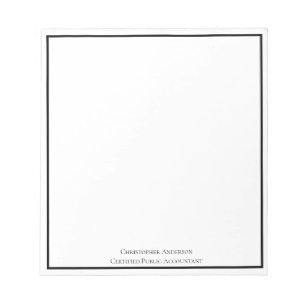Bloc De Notas Blanco Negro Profesional Personalizado