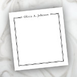 Bloc de notas blanco negro simple y elegante<br><div class="desc">Agregue fácilmente su nombre personalizado a este bloc de notas elegante. Este elegante bloc de notas personalizado es perfecto para proyectos de empresa y oficina.</div>