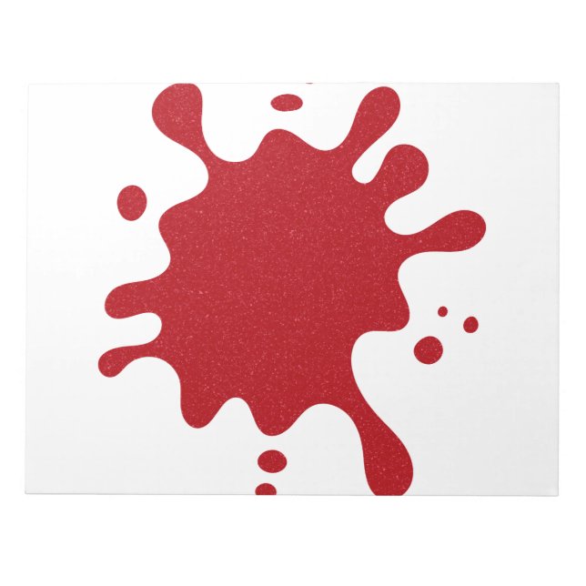 Bloc de notas blanco personalizable con salpicadur (Frente)