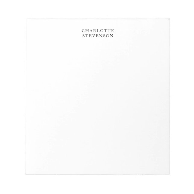 Bloc De Notas Blanco Simple Minimalista Profesional de Moda (Frente)