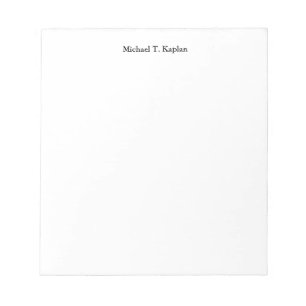 Bloc De Notas Blanco simple Profesional simple Su Nombre Editar