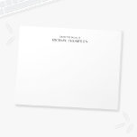 Bloc De Notas Blanco y negro profesional<br><div class="desc">El Bloc de notas profesional presenta el nombre y el texto personalizados en un estilo de fuente serif clásico negro sobre fondo blanco.</div>