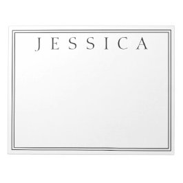 Bloc De Notas Blanco y Negro | Tu Nombre