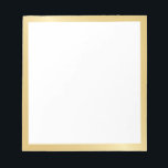 Bloc De Notas Blank Elegant Gold<br><div class="desc">El Bloc de notas en blanco tiene espacio en blanco con borde dorado. Atención: Los detalles del Relieve metalizado se simularon en las obras de arte. Este producto no contará con ningún relieve ni capa que creen un efecto metalizado.</div>