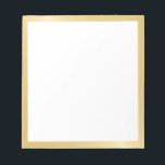 Bloc De Notas Blank Elegant Gold<br><div class="desc">El Bloc de notas en blanco tiene espacio en blanco con borde dorado. Atención: Los detalles del Relieve metalizado se simularon en las obras de arte. Este producto no contará con ningún relieve ni capa que creen un efecto metalizado.</div>