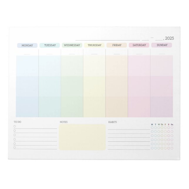 Bloc De Notas Blank Weekly Planner (Frente)