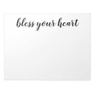Bloc De Notas Bless Your Heart Black Script