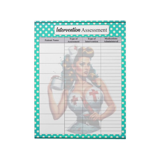 Bloc De Notas Blessse Enfermera Pinup_ Intervention Assessment (Lado Izquierdo)