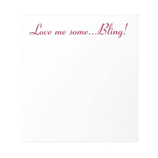 Bloc De Notas Bling Love Shiny Sparkly Girly Jewelry Jewelry (Frente)
