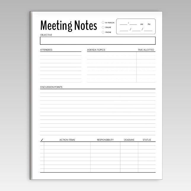 Bloc De Notas Bloque de notas simples para reuniones (Subido por el creador)