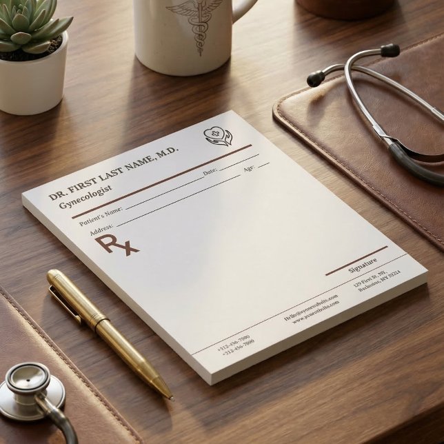 Bloc De Notas Bloque de prescripción médica personalizable Edita (Custom Editable Doctor Prescription Notepad 5.5 x 6 Medical RX Pad with Personalized Text)