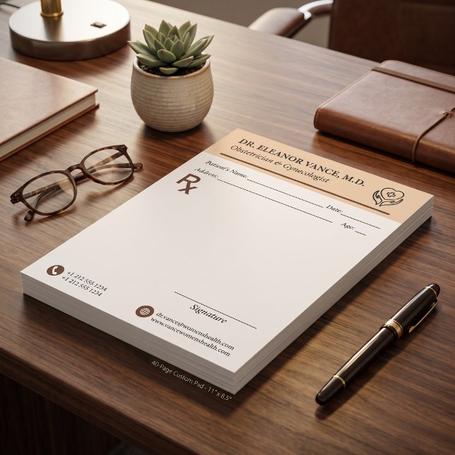 Bloc De Notas Bloque de prescripción médica personalizable RX ed (Custom Doctor Prescription RX Pad Editable Medical Office)