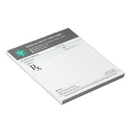 Bloc De Notas Bloque de prescripción médica RX – Gris Carbón
