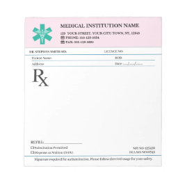 Bloc De Notas Bloque de prescripción médica RX – Rosa de segurid