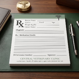 Bloc De Notas Bloque de prescripción veterinaria personalizado D