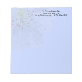 Bloc De Notas Blossom blanco de primavera personalizada en azul 