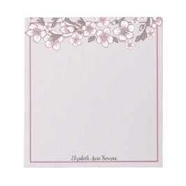 Bloc De Notas Blossom de cerezo Lavender Notepad personalizado