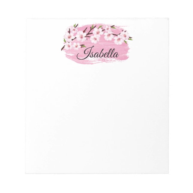 Bloc De Notas Blossom de cerezo rosado Notepad (Frente)