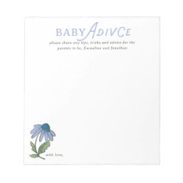 Bloc De Notas Blue and Green Country Floral Baby Shower Advice