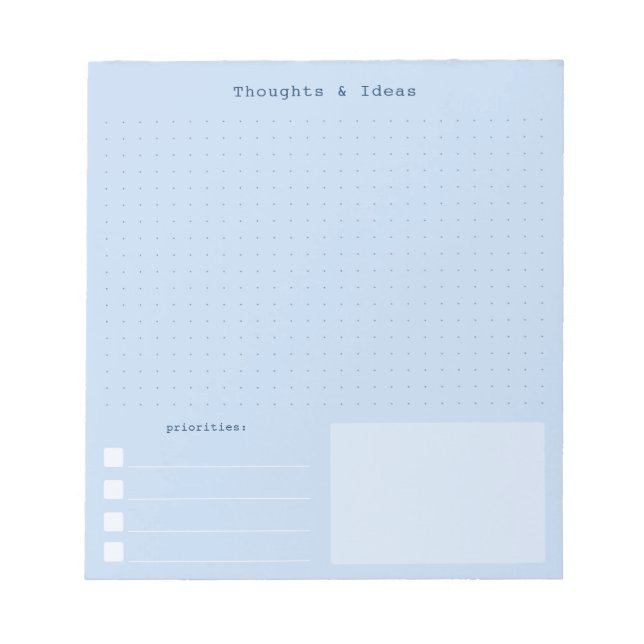 Bloc de notas Blue Brain Dump, estética de escrito (Frente)