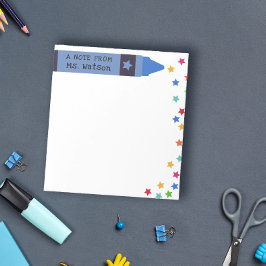 Bloc De Notas Blue Crayon y Stars Colorful Note