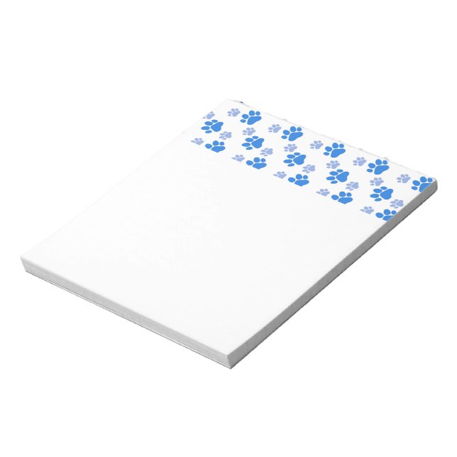 Bloc De Notas Blue Dog Paw Print Simple Animal Lover Puppies (Lado Izquierdo)