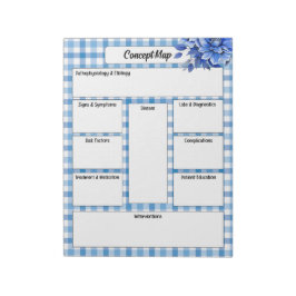 Bloc De Notas Blue Floral Gingham _ Mapa conceptual