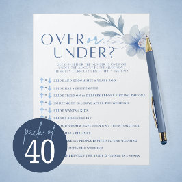 Bloc De Notas Blue Flower Bridal Over o Under Shower Game Pack