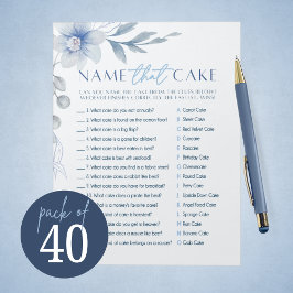 Bloc De Notas Blue Flower Name The Cake Bridal Shower Game Pack