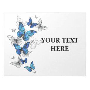 Bloc De Notas Blue Flying Butterflies Morpho