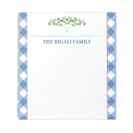 Bloc De Notas Blue Gingham Tree Classic