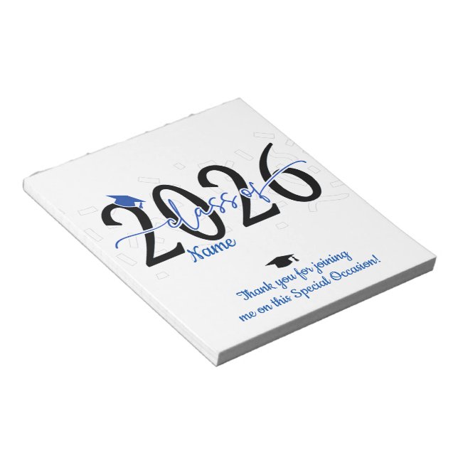 Bloc De Notas Blue Graduation Candy Bar Wraps Party Favor (Lado Derecho)