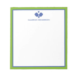 Bloc De Notas Blue Green Personalizado Name Fun Pickleball