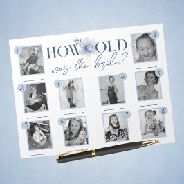 Bloc De Notas Blue How Old was Bride Photo Game Pack de 40